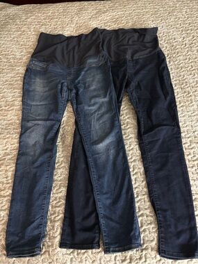 Mavi Women's Skinny Maternity Jeans in Two Dark Blue Washes